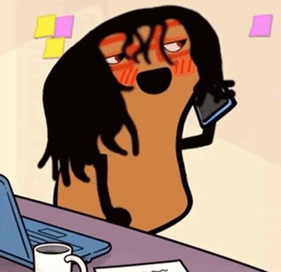 Cartoon Character Talking On Cell Phone GIF