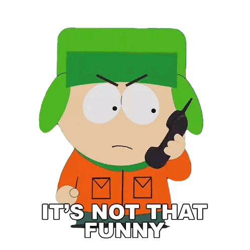 Cartoon Character Talking On Phone It Not That Funny Sticker