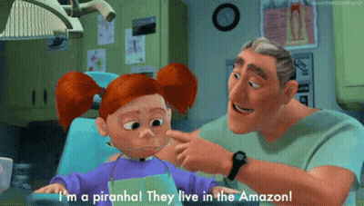 Cartoon Character Talking To Little Girl GIF