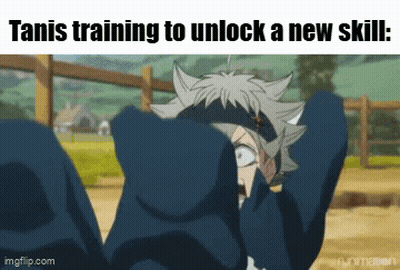 Cartoon Character Tanis Training To Unlock New Skill GIF