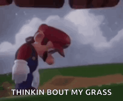 Cartoon Character Thinkin Bout My Grass GIF