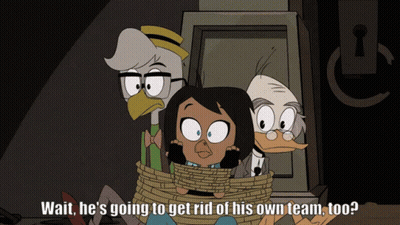 Cartoon Character Wait He'll Get Rid Of His Team GIF