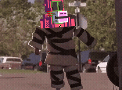 Cartoon Character Walking Down Elizabeth St GIF