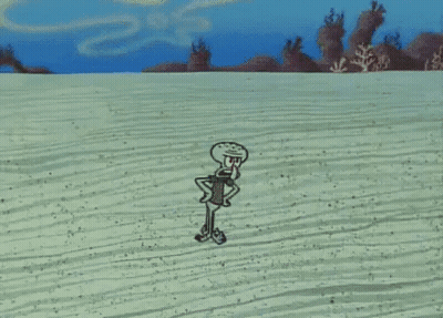 Cartoon Character Walking On Dirt Road With Blue Object GIF