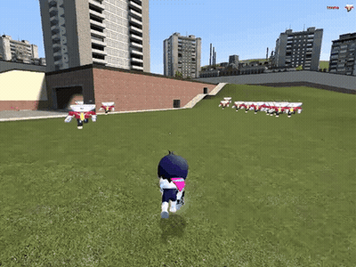 Cartoon Character Walking On Grassy Field In Video Game GIF
