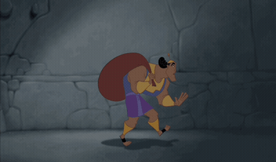 Cartoon Character Walking With Bag GIF