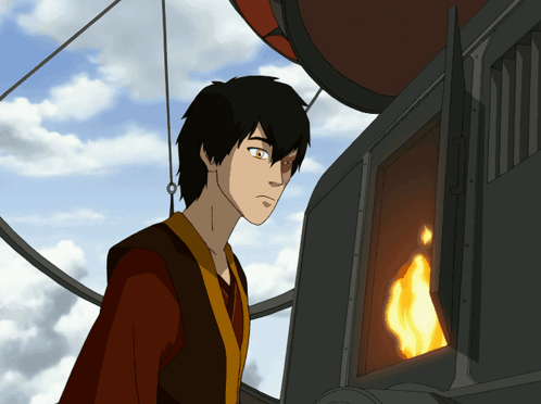 Cartoon Character Watching Fire GIF