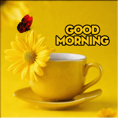 Cartoon Character Waving Good Morning GIF