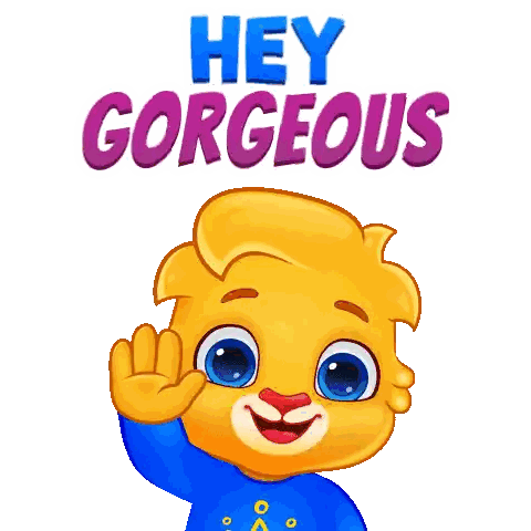 Cartoon Character Waving Hey Gorgeous Sticker