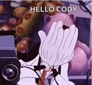 Cartoon Character Waving In Front Of Camera GIF