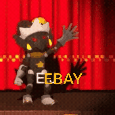 Cartoon Character Waving In Front Of Ebay GIF