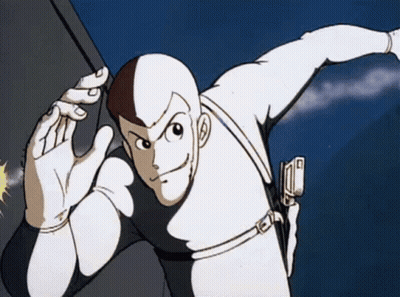 Cartoon Character Waving With Gun GIF