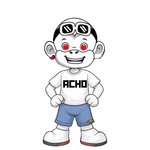 Cartoon Character Wearing Acho Shirt Sticker