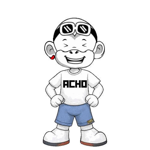 Cartoon Character Wearing Acho Shirt Sticker