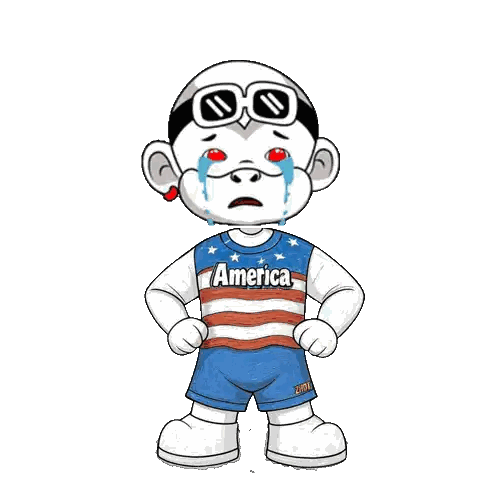 Cartoon Character Wearing America Shirt Sticker