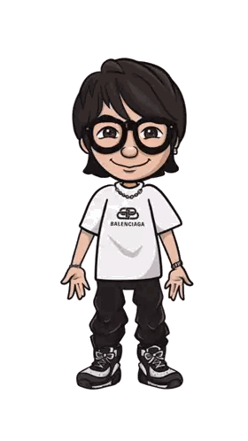 Cartoon Character Wearing Balenciaga T-Shirt Sticker