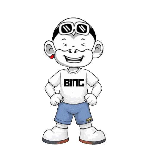 Cartoon Character Wearing Bing Shirt Sticker