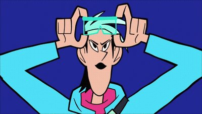 Cartoon Character Wearing Blue Glasses GIF