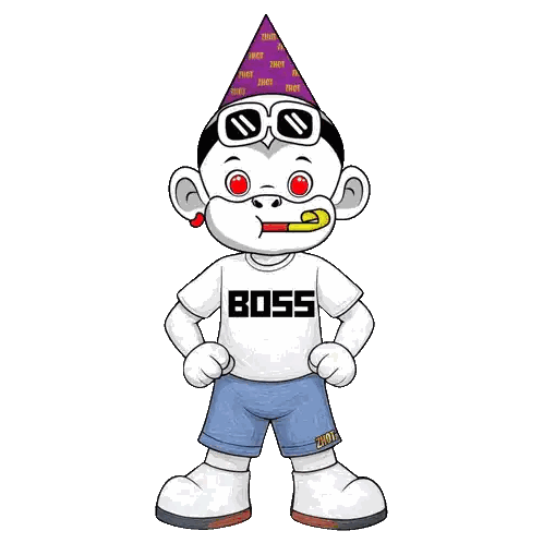 Cartoon Character Wearing Boss Shirt Sticker