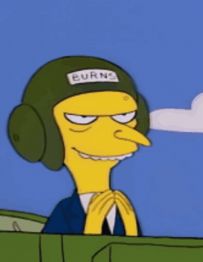 Cartoon Character Wearing Burns Helmet GIF
