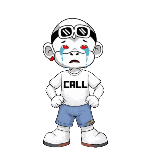 Cartoon Character Wearing Call Shirt Sticker