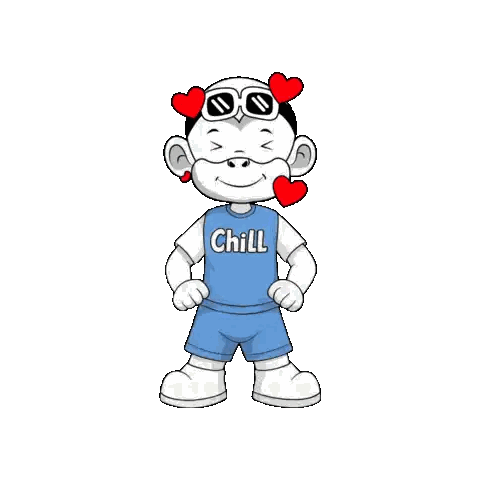 Cartoon Character Wearing Chill Shirt And Sunglasses Sticker