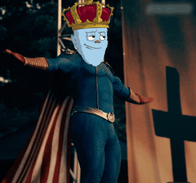 Cartoon Character Wearing Crown And Cape GIF