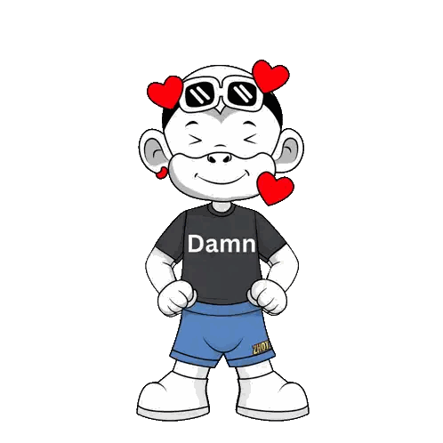 Cartoon Character Wearing Damn Shirt Sticker