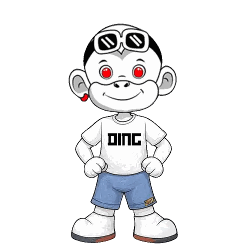 Cartoon Character Wearing Ding Shirt Sticker