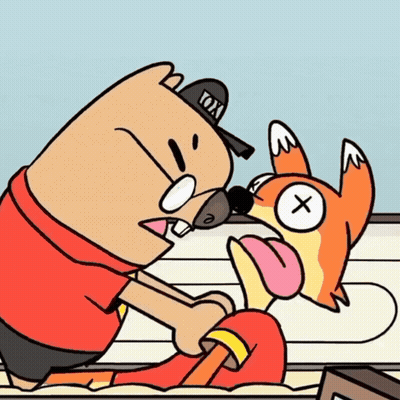 Cartoon Character Wearing Fox Hat GIF