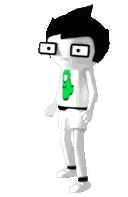Cartoon Character Wearing Glasses And Green Tie Sticker