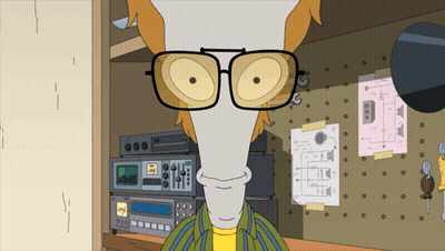 Cartoon Character Wearing Glasses And Yellow Shirt GIF