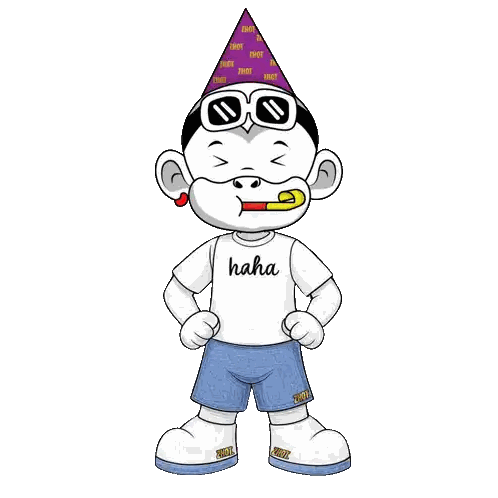 Cartoon Character Wearing Haha Shirt Sticker