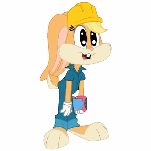 Cartoon Character Wearing Hard Hat Sticker
