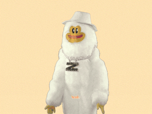 Cartoon Character Wearing Hat And Necklace With Letter Z GIF
