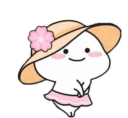 Cartoon Character Wearing Hat And Pink Flower Sticker