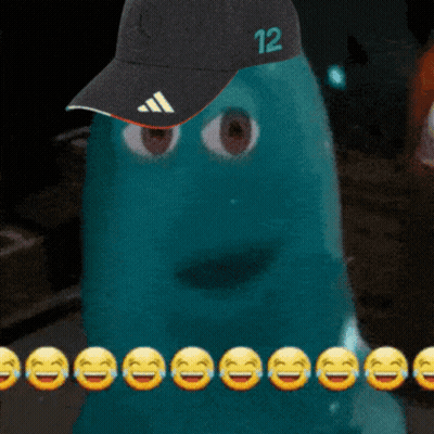 Cartoon Character Wearing Hat With Number 12 GIF