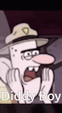 Cartoon Character Wearing Hat With Words Diddy Boy GIF