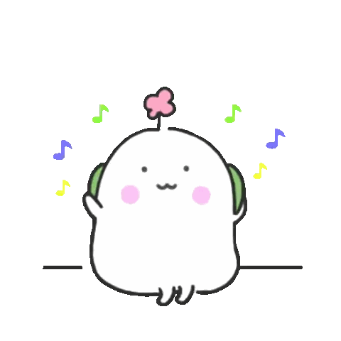 Cartoon Character Wearing Headphones And Flower Sticker