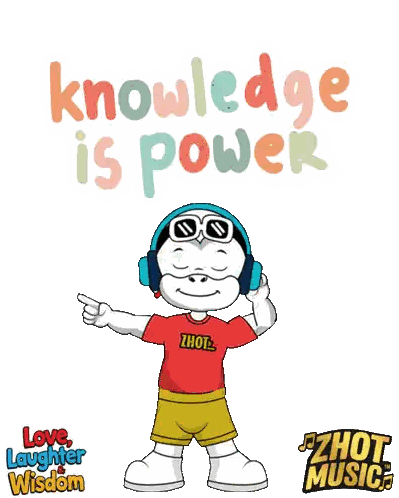 Cartoon Character Wearing Headphones And Red Zhot Shirt Sticker