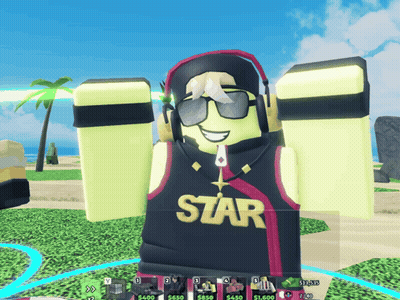 Cartoon Character Wearing Headphones And Star Shirt GIF