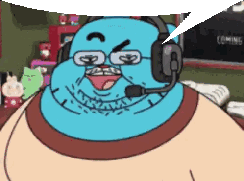 Cartoon Character Wearing Headphones Coming Sticker