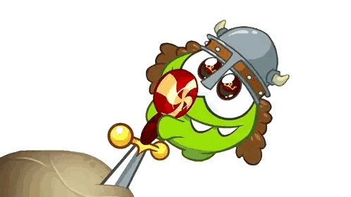 Cartoon Character Wearing Helmet And Holding Sword Sticker