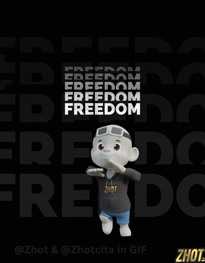 Cartoon Character Wearing Hoodie Saying Freedom GIF