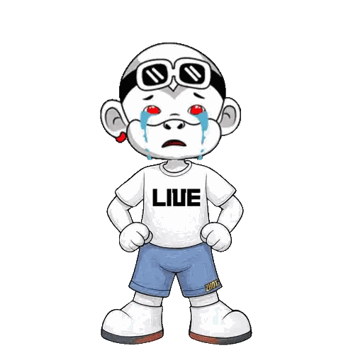 Cartoon Character Wearing Live Shirt Sticker