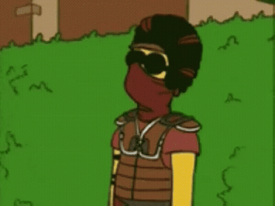 Cartoon Character Wearing Mask And Sunglasses GIF