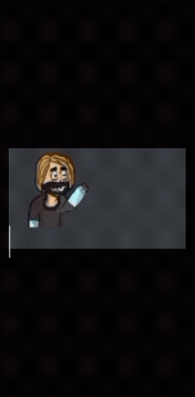 Cartoon Character Wearing Mask Holding Cup GIF