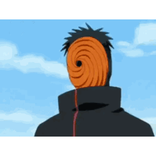 Cartoon Character Wearing Mask With Swirl Sticker