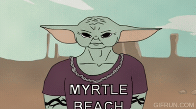 Cartoon Character Wearing Myrtle Beach Shirt GIF