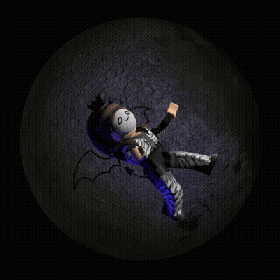 Cartoon Character Wearing Number 0 Mask Floating GIF